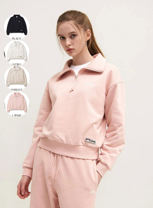 【WE ARE】韓國JEEP休閒半拉鏈領大學T衛衣JQ5TSF801