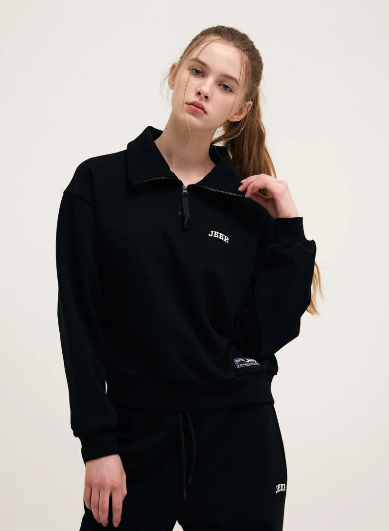 【WE ARE】韓國JEEP休閒半拉鏈領大學T衛衣JQ5TSF801