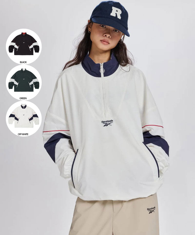 男款【WE ARE】韓國reebok半拉鏈撞色翻領上衣 REJU5FA14