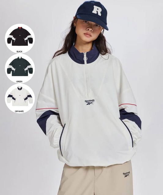 男款【WE ARE】韓國reebok半拉鏈撞色翻領上衣 REJU5FA14