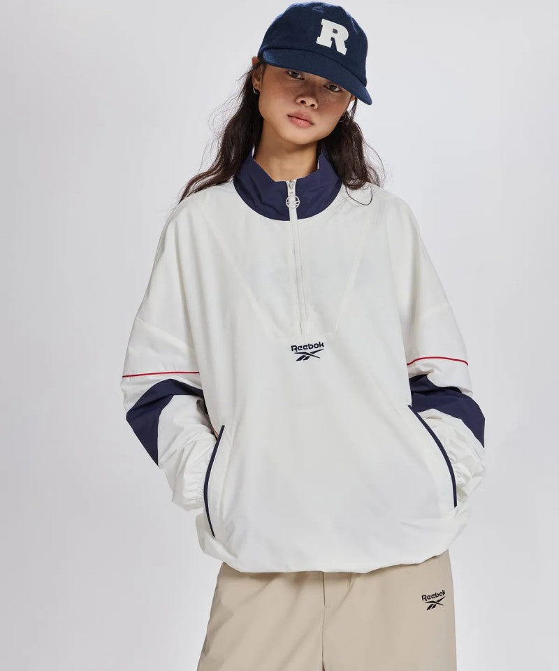 男款【WE ARE】韓國reebok半拉鏈撞色翻領上衣 REJU5FA14