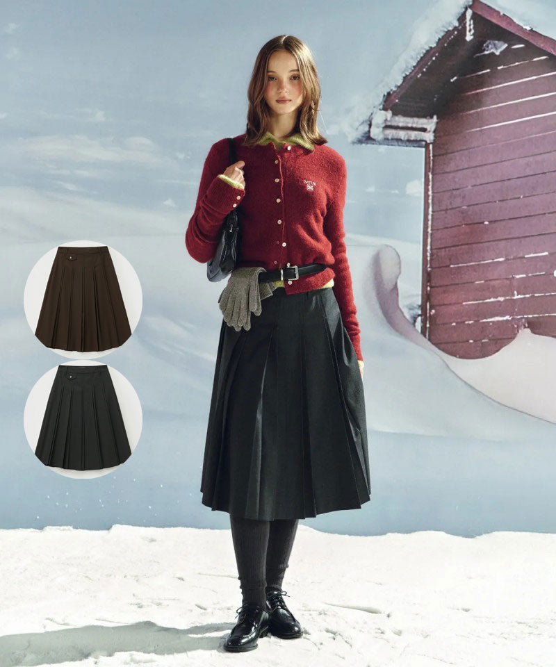 【WE ARE】韓國Satur休閒百褶半身裙SA253WSK06