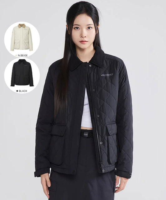 *Dis折扣款*女款【WE ARE】韓國Discovery 異材質翻領夾克外套(建議大一碼)DWPD36056