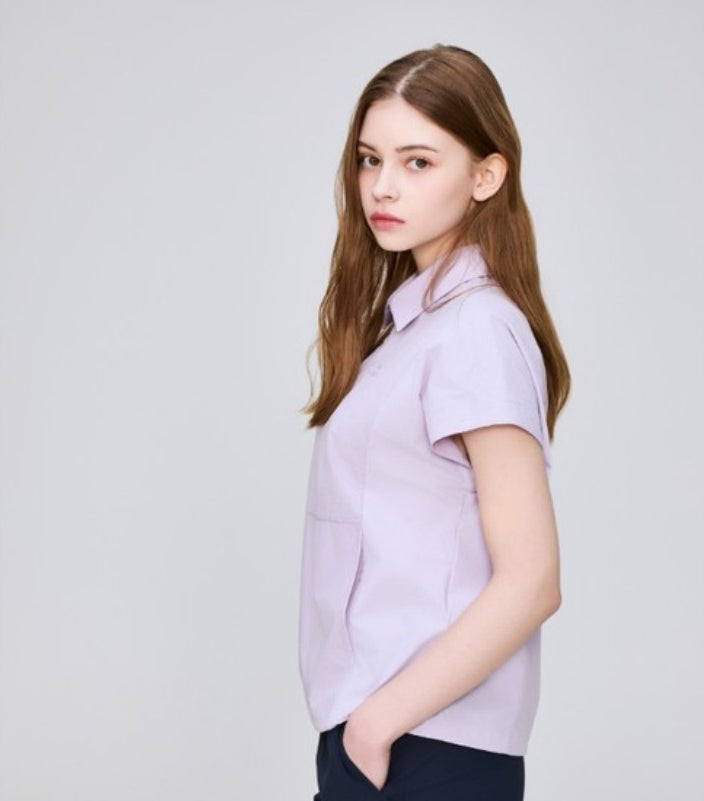 女款【WE ARE】韓國EIDER 休閒半拉鏈短袖polo衫 DWM25226