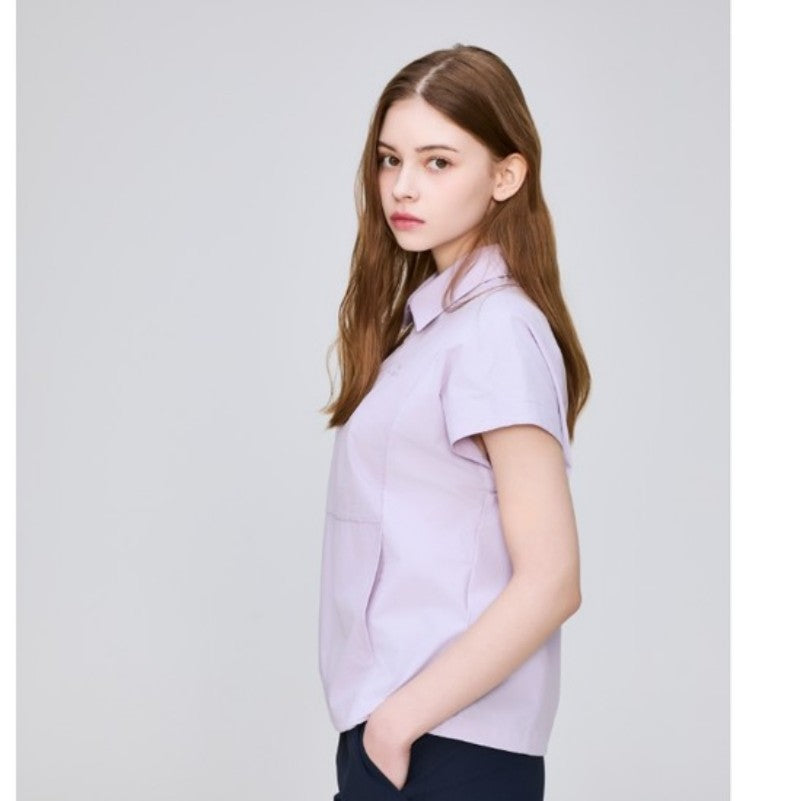 女款【WE ARE】韓國EIDER 休閒半拉鏈短袖polo衫 DWM25226