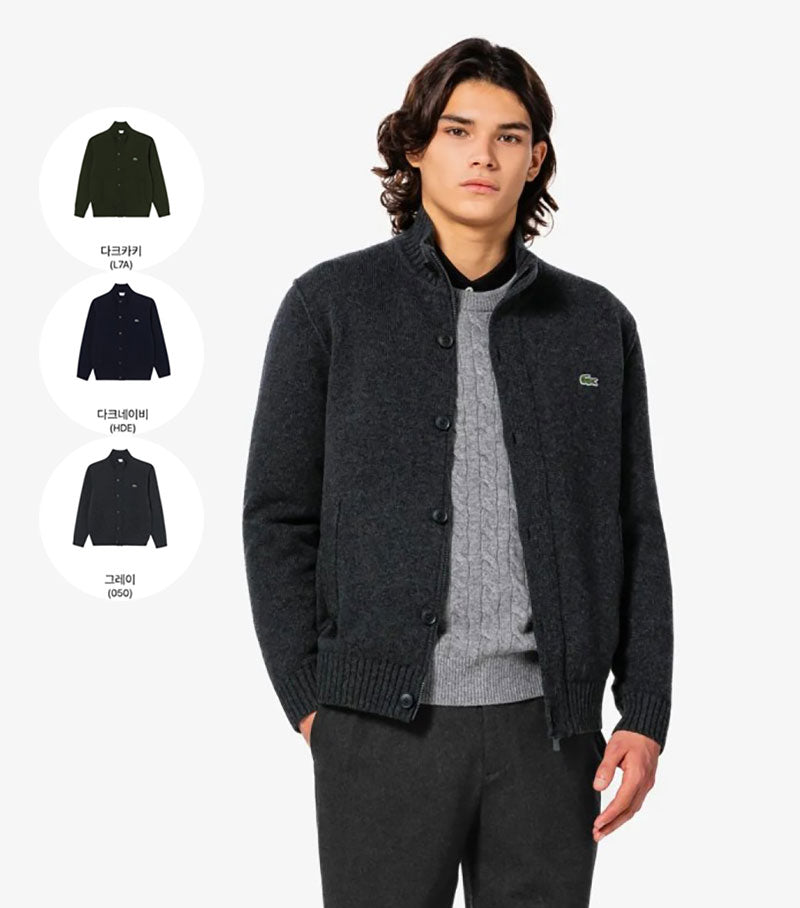 男款【WE ARE】韓國LACOSTE鱷魚針織開衫AH801E55N