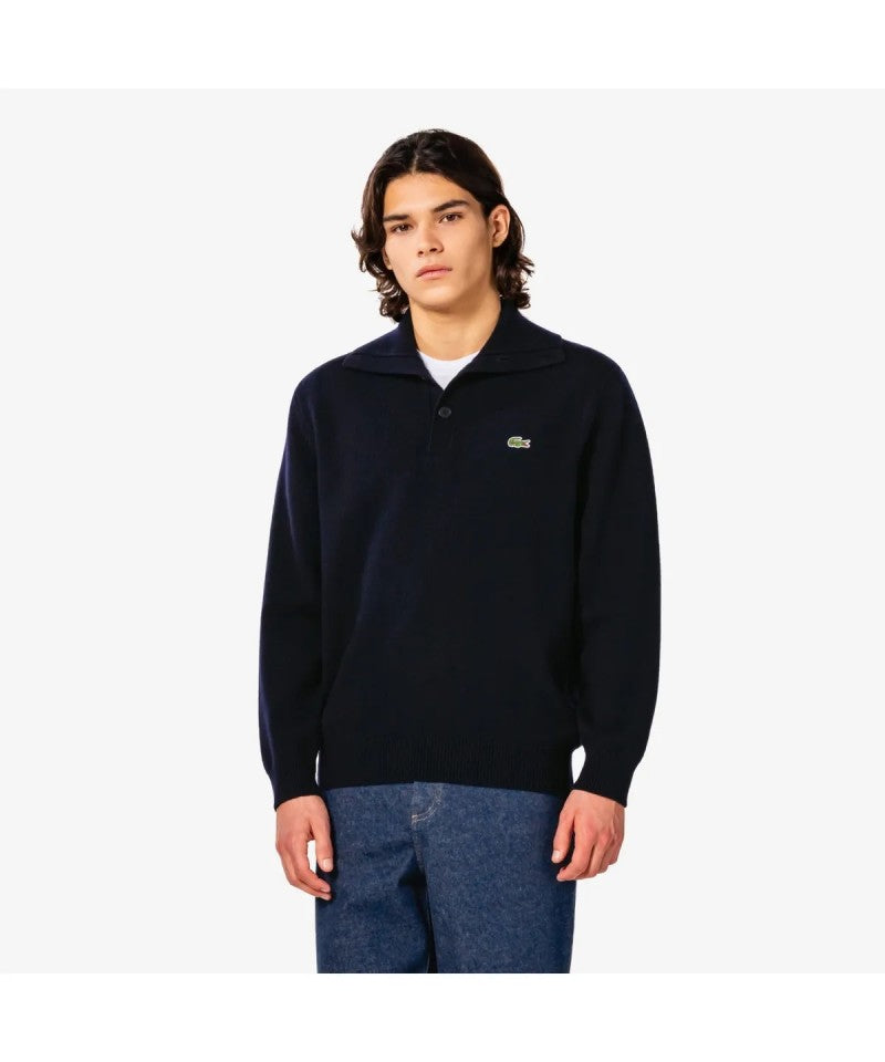 男款【WE ARE】韓國LACOSTE鱷魚半拉鏈領毛衣AH332E55N