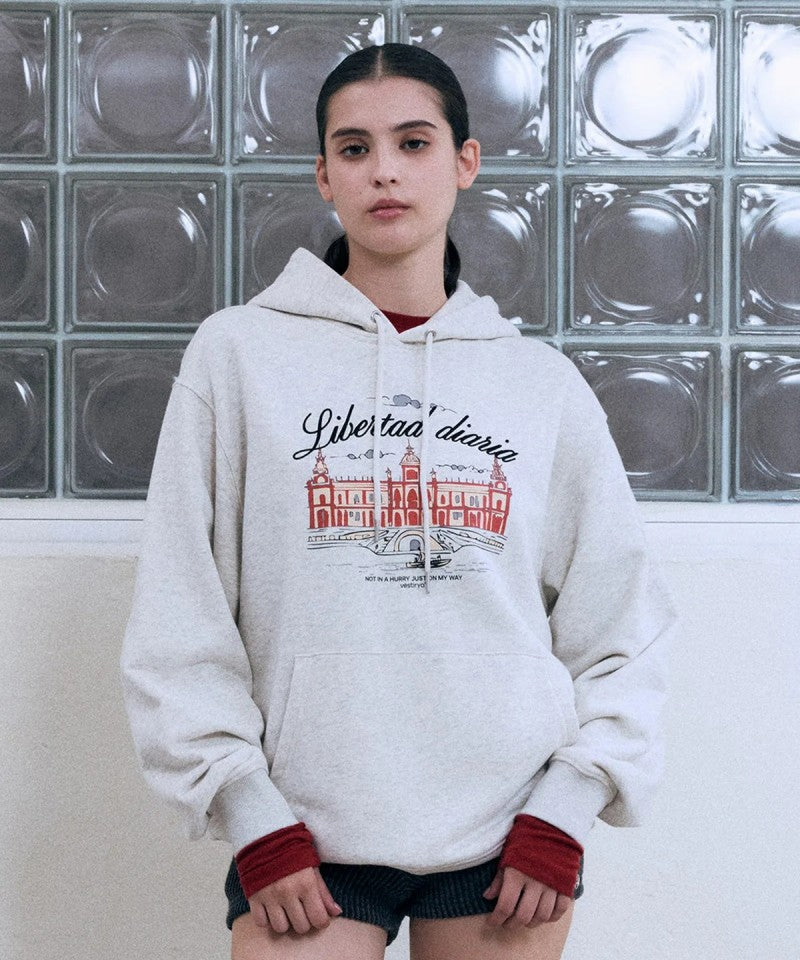 【WE ARE】韓國VESTIRYA刺繡連帽大學T衛衣VE2503HD001