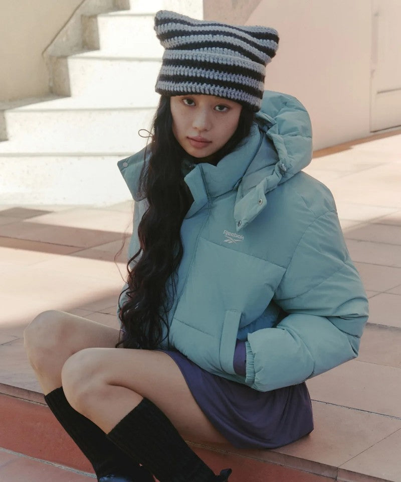 女款【WE ARE】韓國reebok 短版科技棉保暖連帽（可拆）外套 REJU5FP55