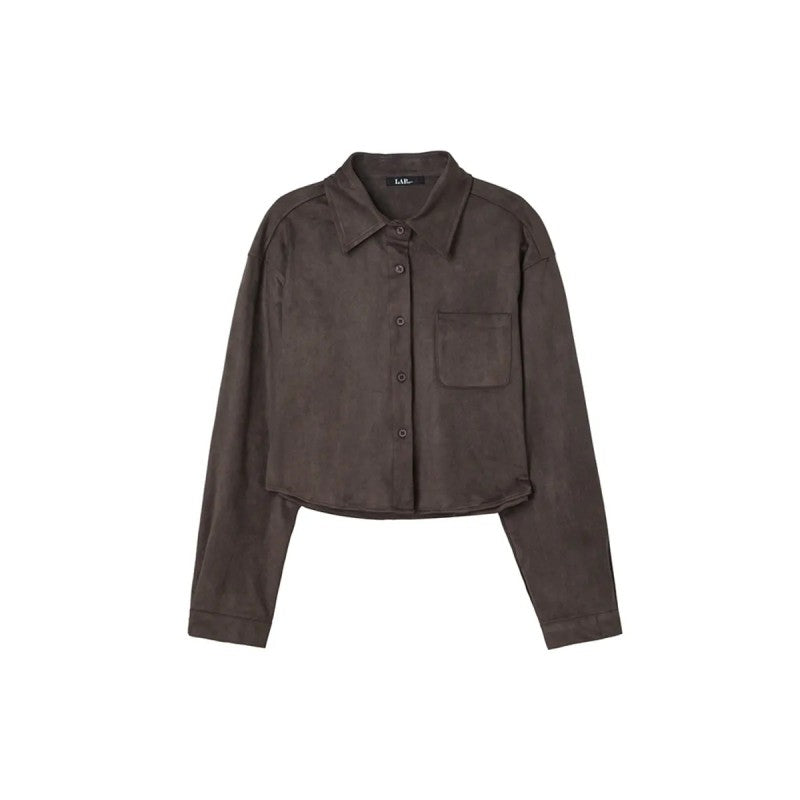 【WE ARE】韓國LAP 麂皮短版襯衫 AR4WBB41