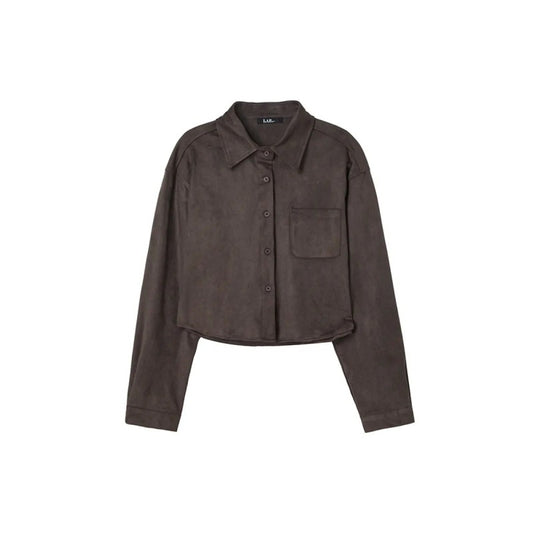 【WE ARE】韓國LAP 麂皮短版襯衫 AR4WBB41