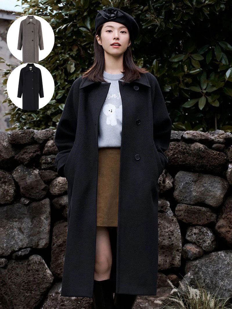夏英同款【WE ARE】韓國M計畫羊毛混紡大衣EPF4CC2401