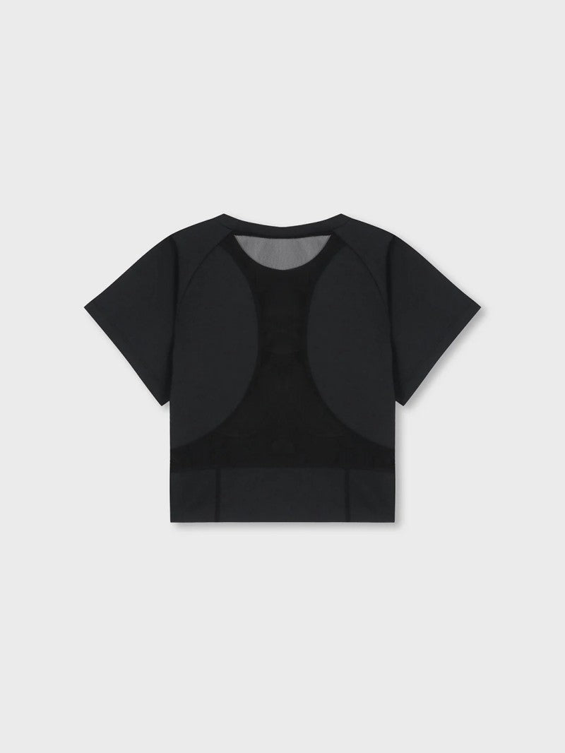 【WE ARE】韓國SERGIO TACCHINI 女款自帶胸墊馬甲線短T TWRS15453