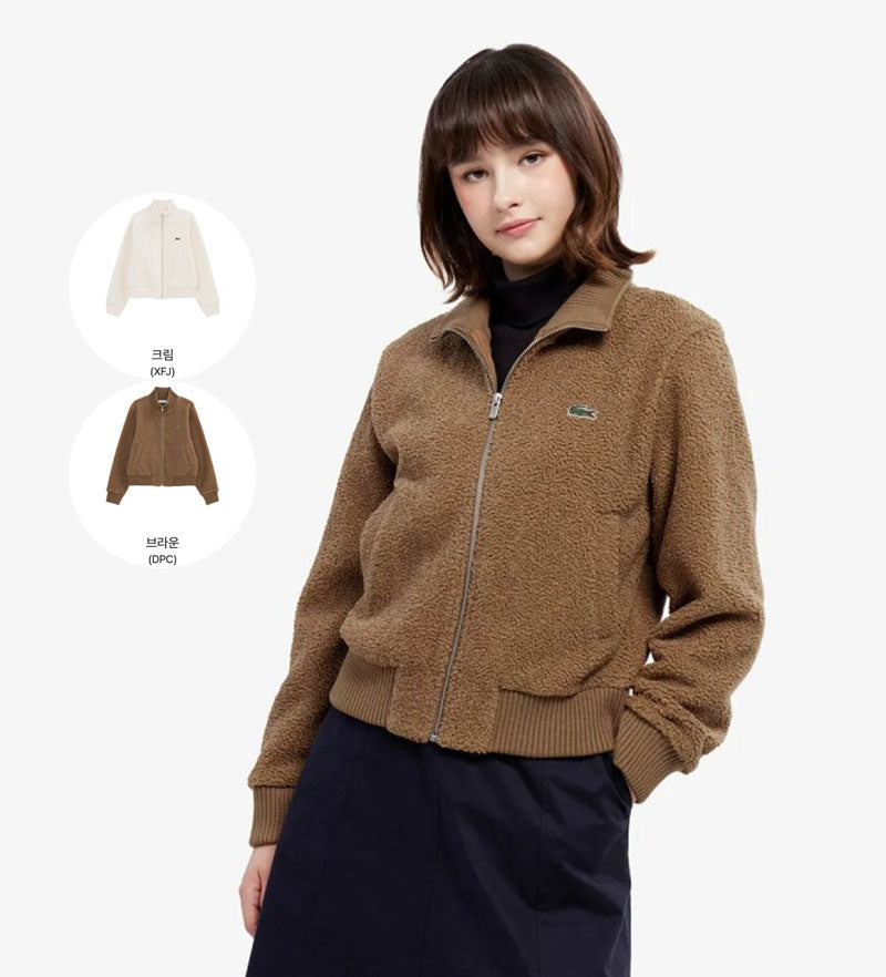 女款【WE ARE】韓國LACOSTE鱷魚糕毛外套SF177E55N