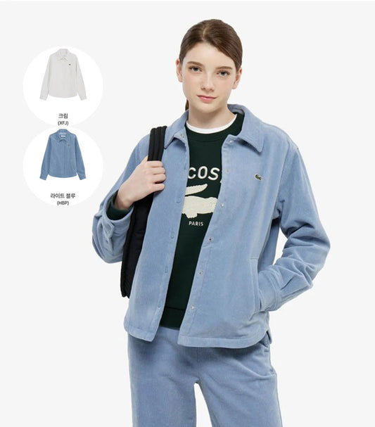 女款【WE ARE】韓國LACOSTE鱷魚休閒翻領外套CF112E55N