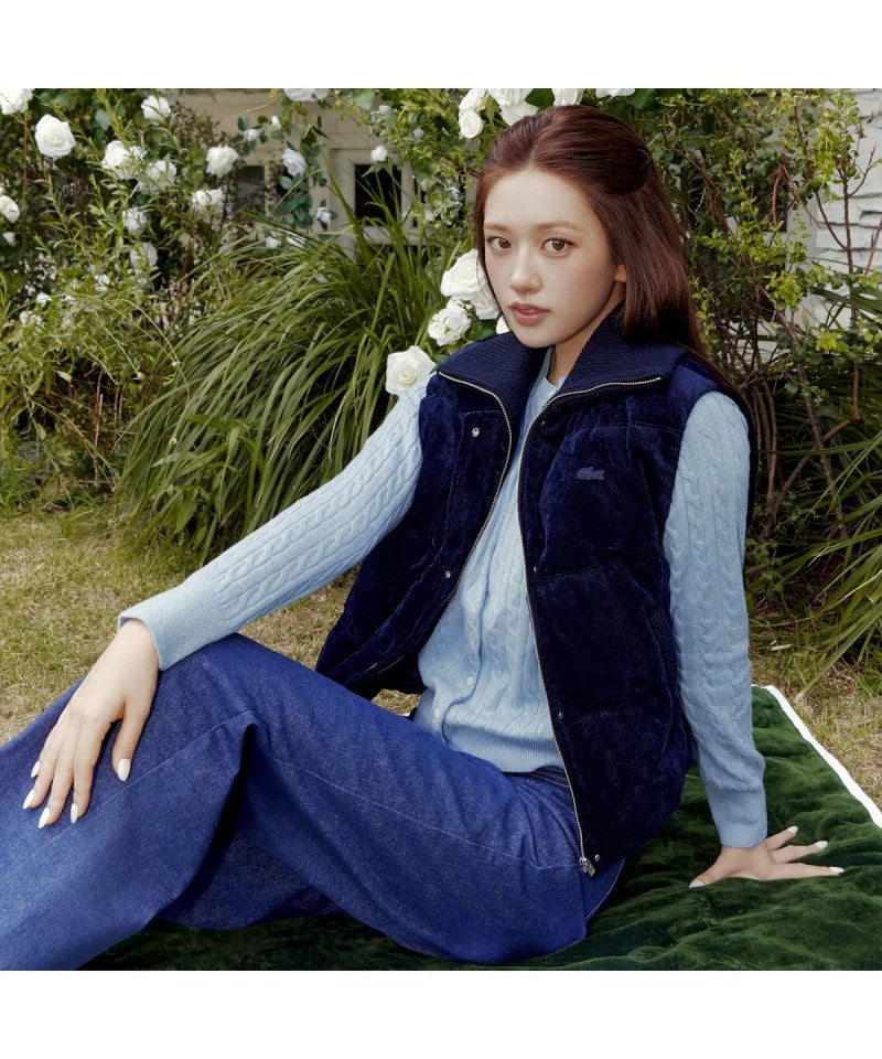 女款【WE ARE】韓國LACOSTE鱷魚鵝絨馬夾外套BF421E55N