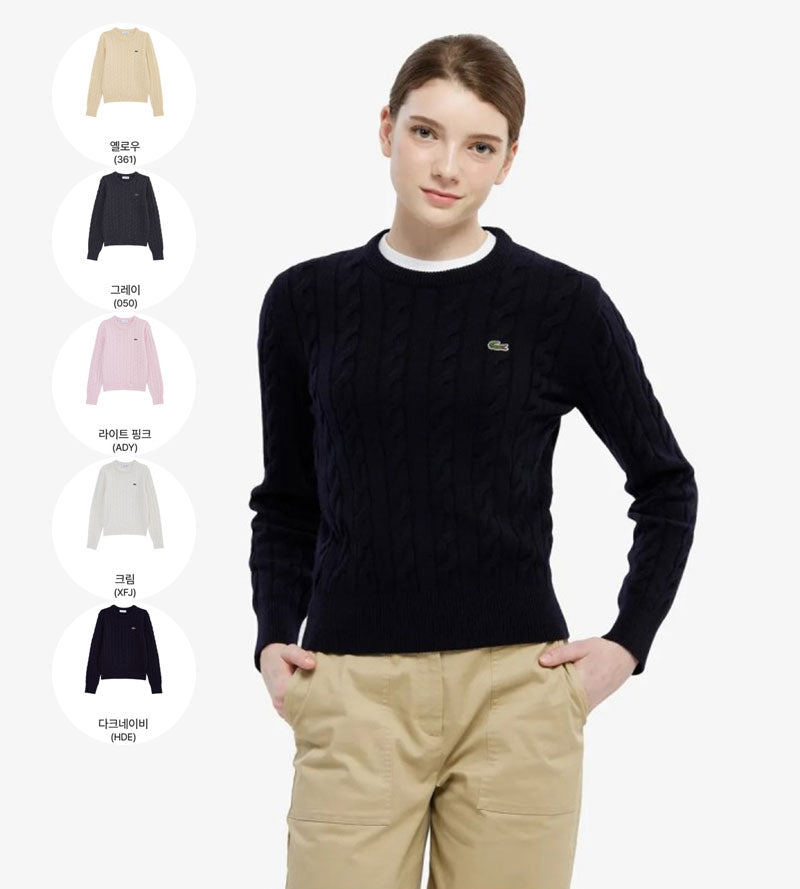 女款【WE ARE】韓國LACOSTE鱷魚羊毛衣AF083E55N