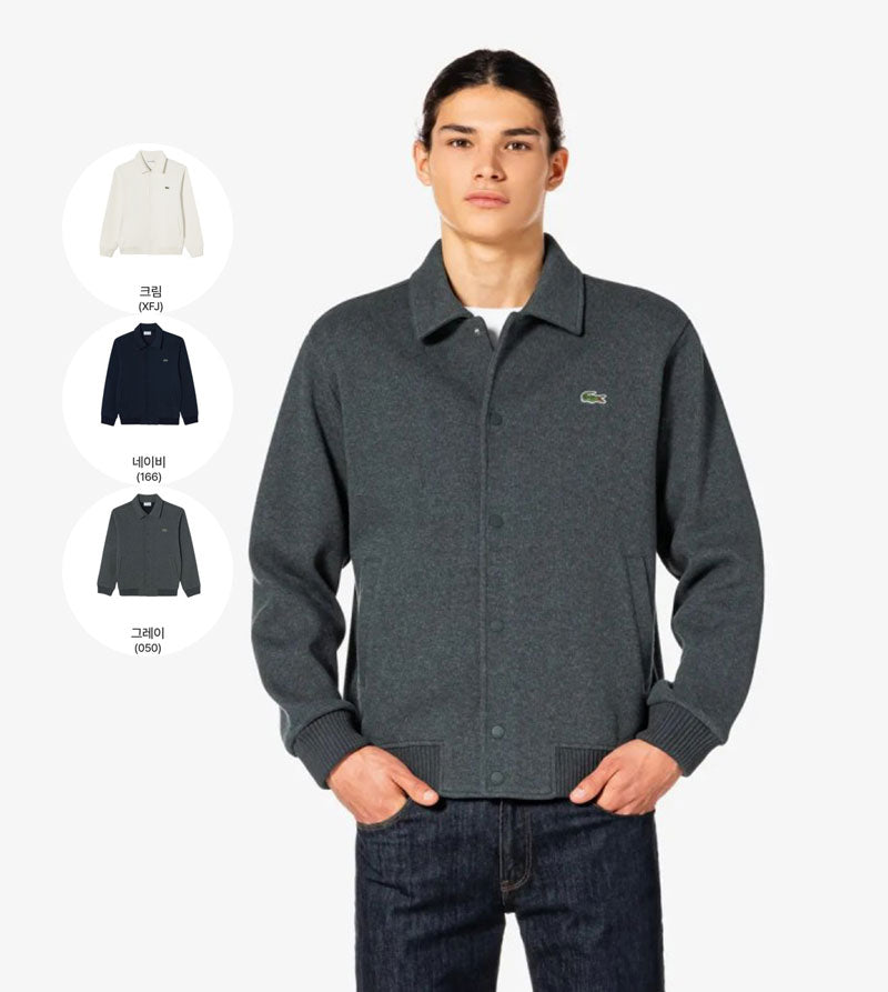 男款【WE ARE】韓國LACOSTE鱷魚翻領棉外套SH080E55N