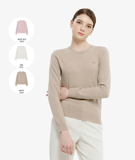 女款【WE ARE】韓國LACOSTE鱷魚羊毛上衣AF294E55N