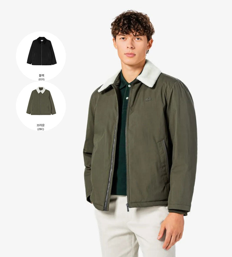 男款【WE ARE】韓國LACOSTE鱷魚翻領鵝絨夾棉外套BH772E55N