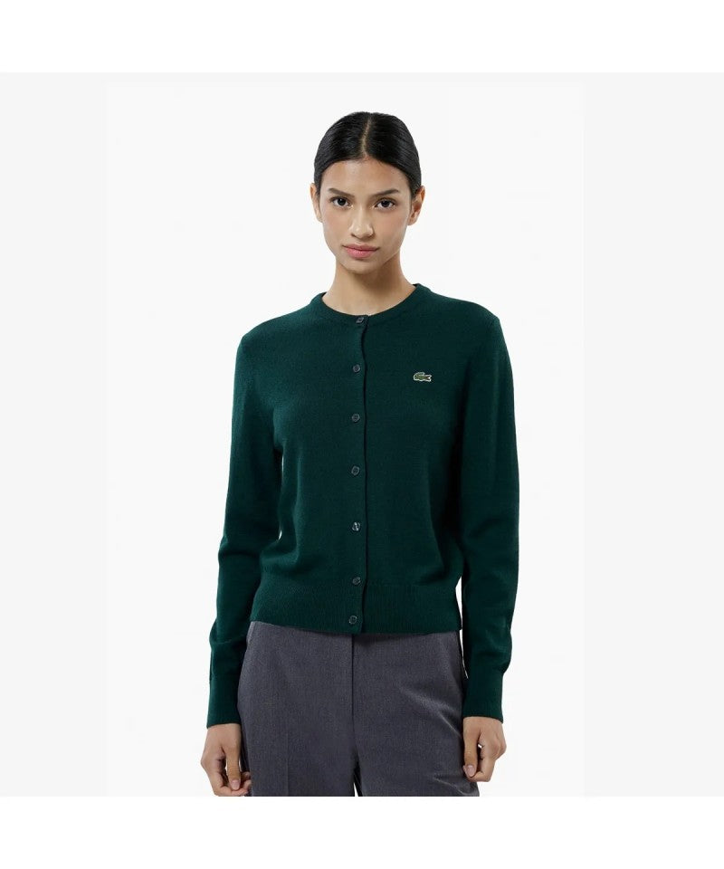 女款【WE ARE】韓國LACOSTE鱷魚針織羊毛開衫AF122E55N