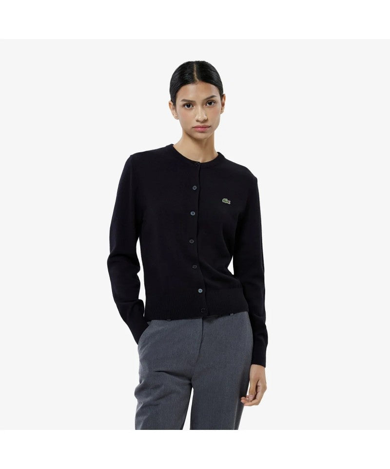 女款【WE ARE】韓國LACOSTE鱷魚針織羊毛開衫AF122E55N