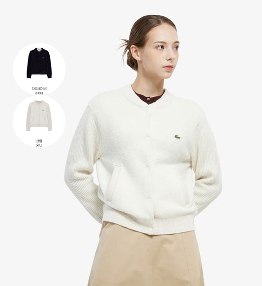 女款【WE ARE】韓國LACOSTE鱷魚羊毛外套AF219E55N