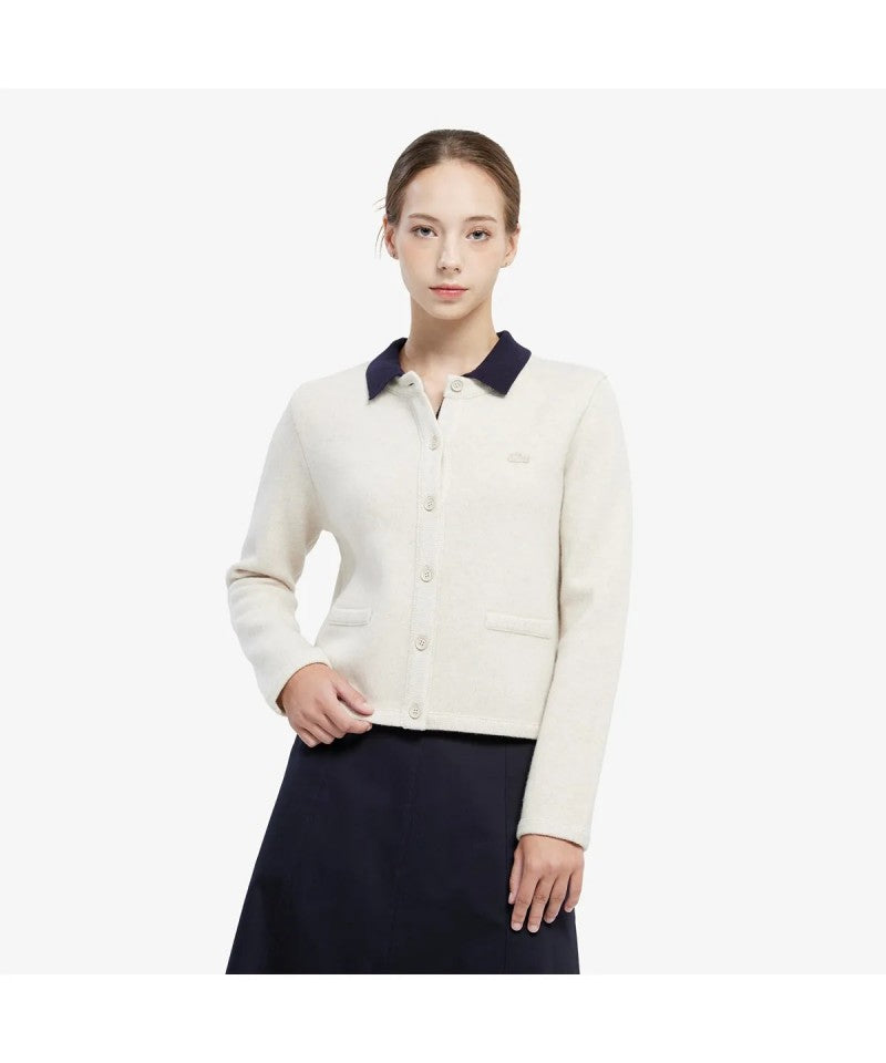 女款【WE ARE】韓國LACOSTE鱷魚羊毛外套AF206E55N