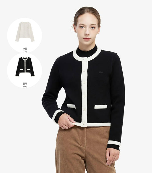 女款【WE ARE】韓國LACOSTE鱷魚羊毛外套AF206E55N