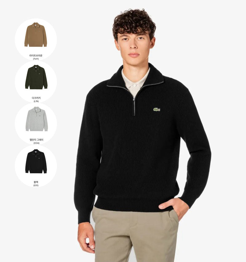 男款【WE ARE】韓國LACOSTE鱷魚羊毛上衣AH401E55N