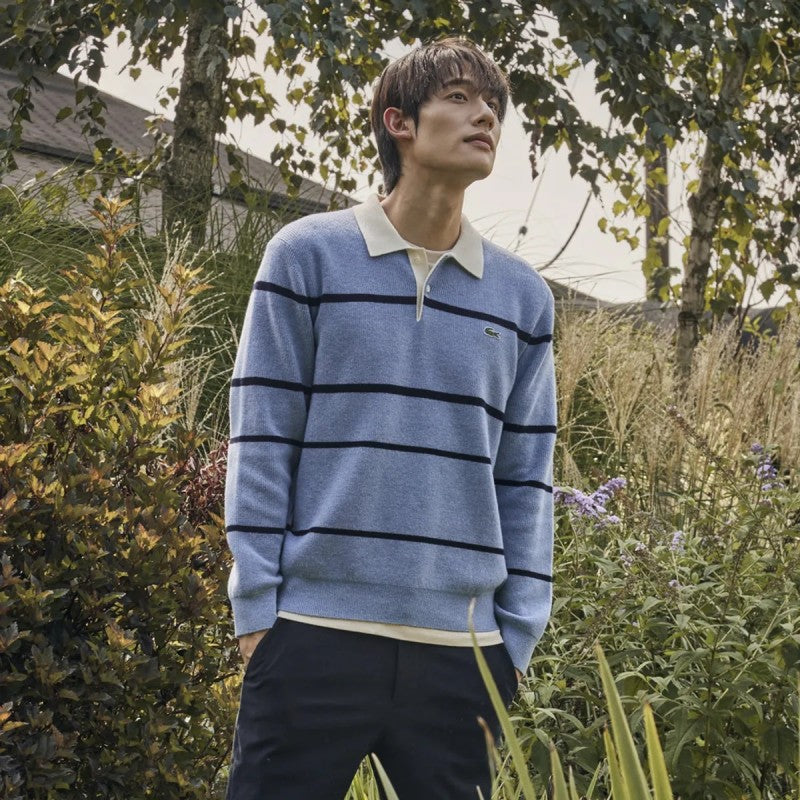 男款【WE ARE】韓國LACOSTE鱷魚羊毛上衣AH405E55N