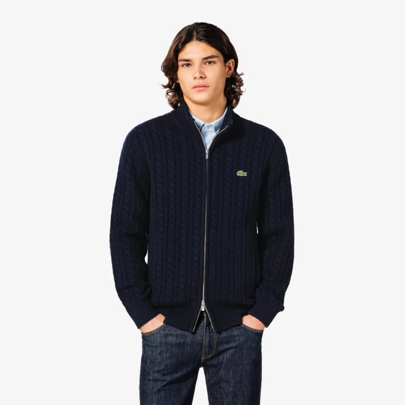 男款【WE ARE】韓國LACOSTE鱷魚針織拉鏈外套AH402E55N