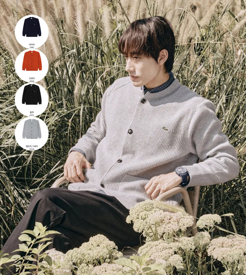 男款【WE ARE】韓國LACOSTE鱷魚針織開衫外套AH503E55N