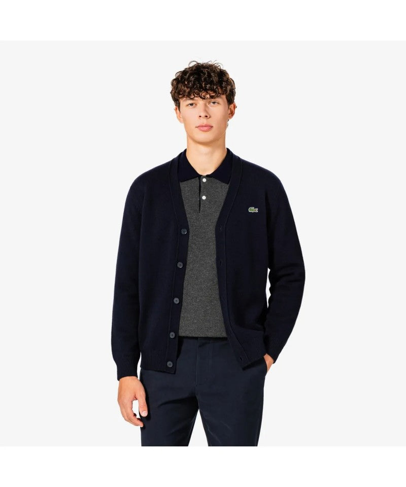 男款【WE ARE】韓國LACOSTE鱷魚羊毛開衫外套AH660E55N