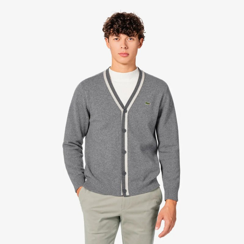 男款【WE ARE】韓國LACOSTE鱷魚羊毛開衫外套AH660E55N