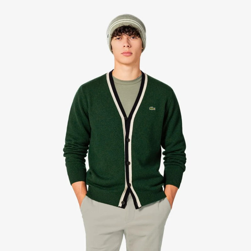 男款【WE ARE】韓國LACOSTE鱷魚羊毛開衫外套AH660E55N