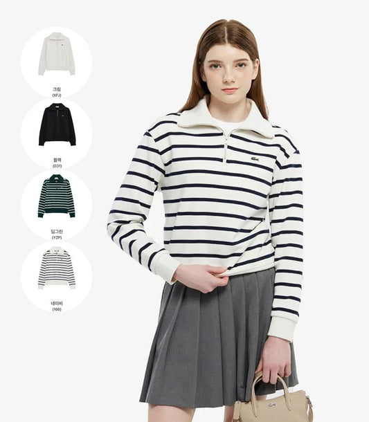 女款【WE ARE】韓國LACOSTE鱷魚半拉鏈領上衣SF286E55N