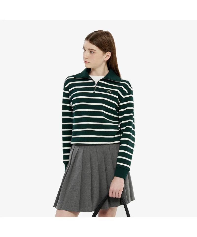 女款【WE ARE】韓國LACOSTE鱷魚半拉鏈領上衣SF286E55N