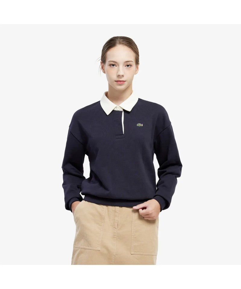 女款【WE ARE】韓國LACOSTE鱷魚翻領大學T衛衣SF240E55N