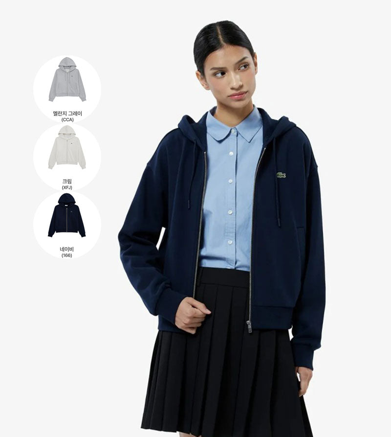 女款【WE ARE】韓國LACOSTE鱷魚拉鏈連帽外套SF279E55N