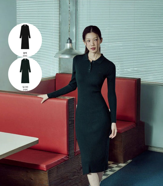 女款【WE ARE】韓國LACOSTE鱷魚針織連衣裙EF997E55N