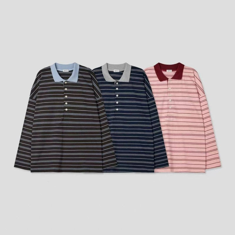 大茜選品【WE ARE】韓國東大門ARTS 條紋POLO衫 20251123-3