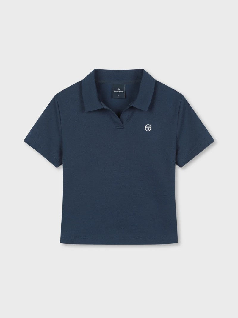 女款【WE ARE】韓國SERGIO TACCHINI 短版無釦翻領polo衫  TWPQ11164