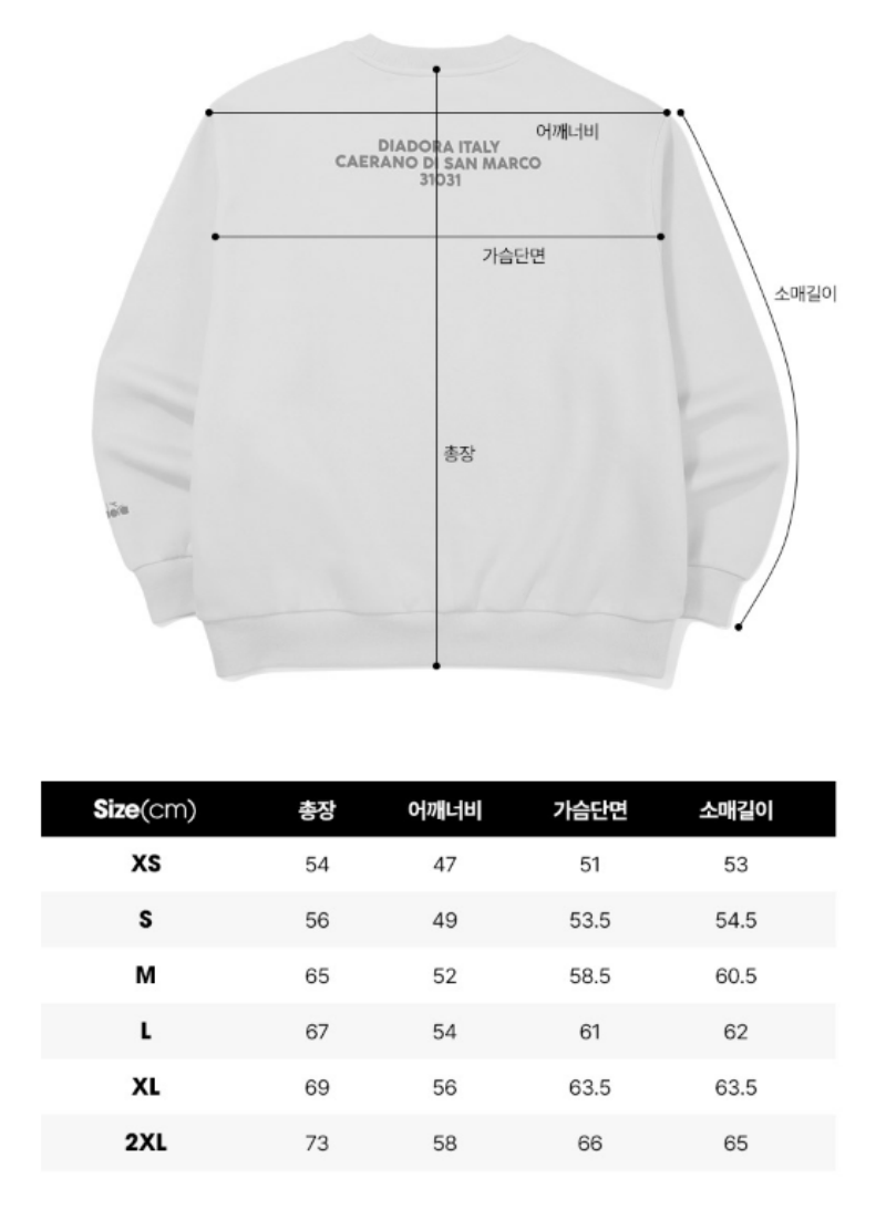 【WE ARE】韓國Diadora 刷毛小標大學T D4423LFS96