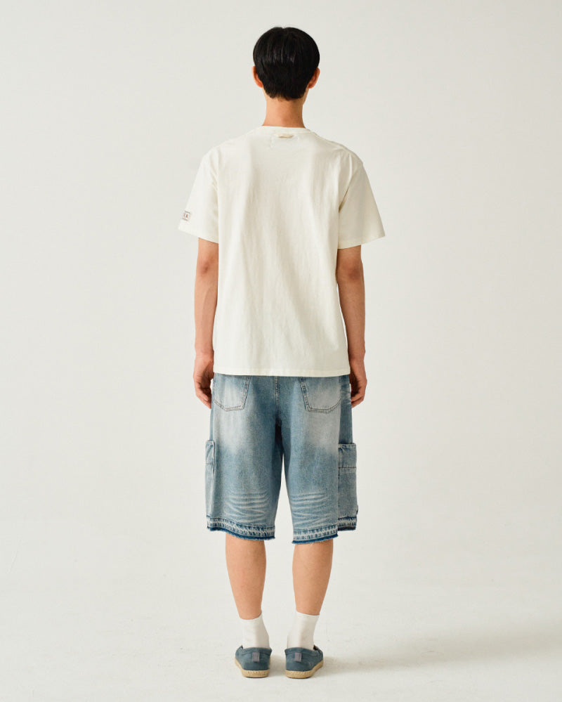【WE ARE】Korea Satur classic small logo short-sleeved T-shirt SA252WTS06/SA252MTS06