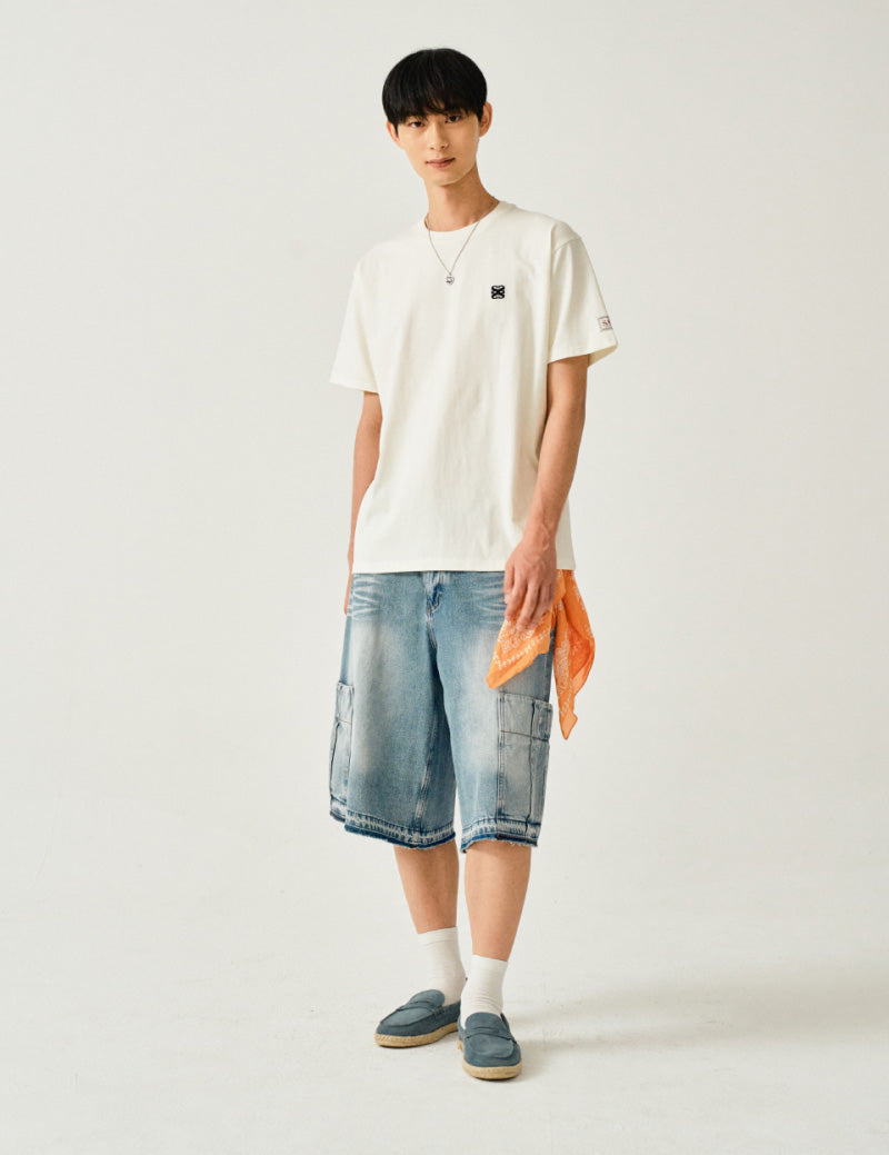 【WE ARE】Korea Satur classic small logo short-sleeved T-shirt SA252WTS06/SA252MTS06