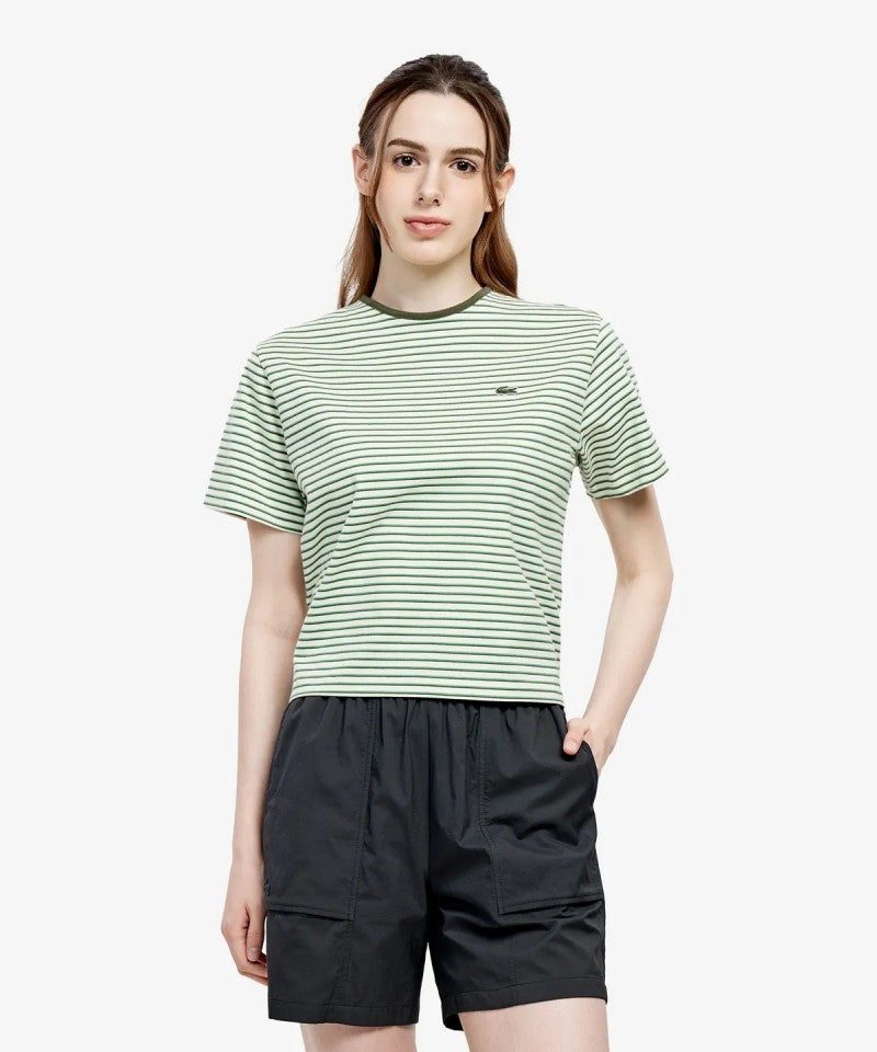 鱷魚折扣款 女款【WE ARE】韓國LACOSTE條紋短袖T恤TF360E56G