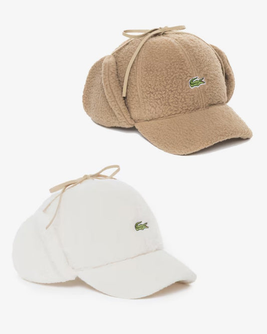 【WE ARE】韓國LACOSTE 羊羔絨小標耳罩帽 RK344E54N