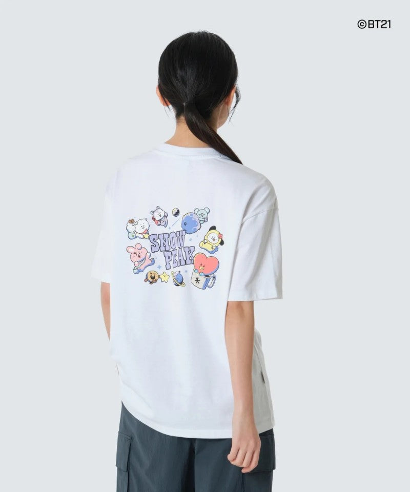 BT21聯名款 女款【WE ARE】韓國snow peak雪峰短袖T恤S26MWFTS92