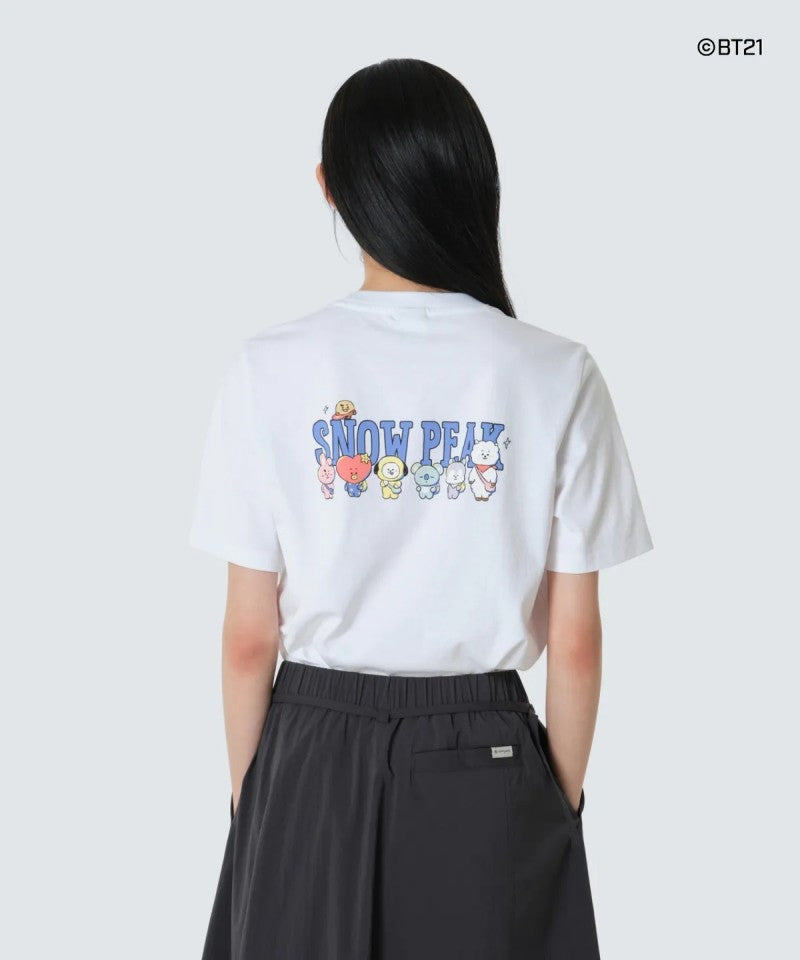 BT21聯名款 女款【WE ARE】韓國snow peak雪峰短袖T恤S26MWFTS91